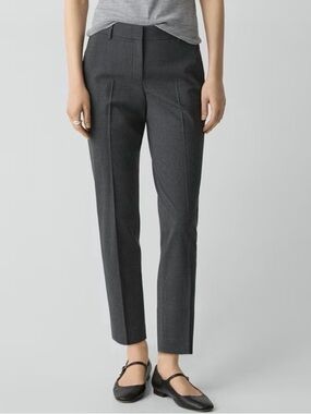 NWT Theory Treeca Tailored Slim Ankle Pants in Charcoal Gray